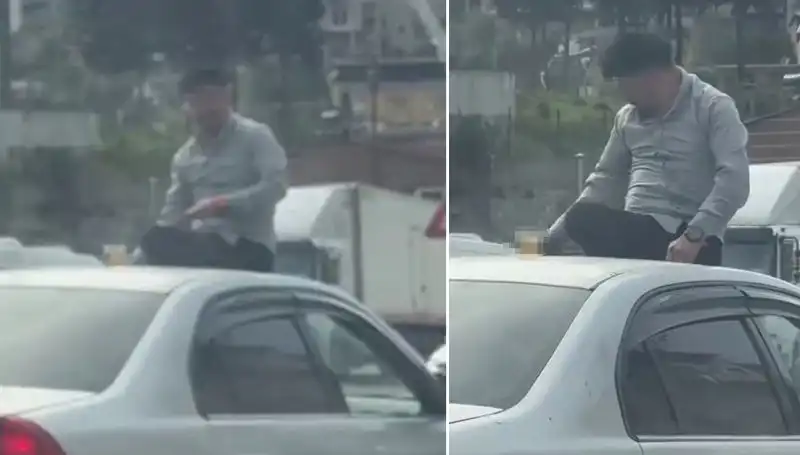 Trafikte Pes Dedirten Görüntü: Otomobil Üzerinde Eğlencenin Zirvesi!